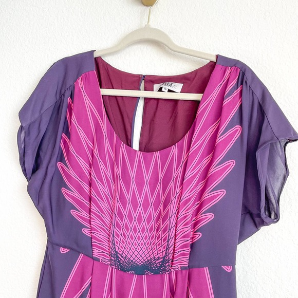TIBI Purple Pink Silk Mini Dress - Picture 9 of 14